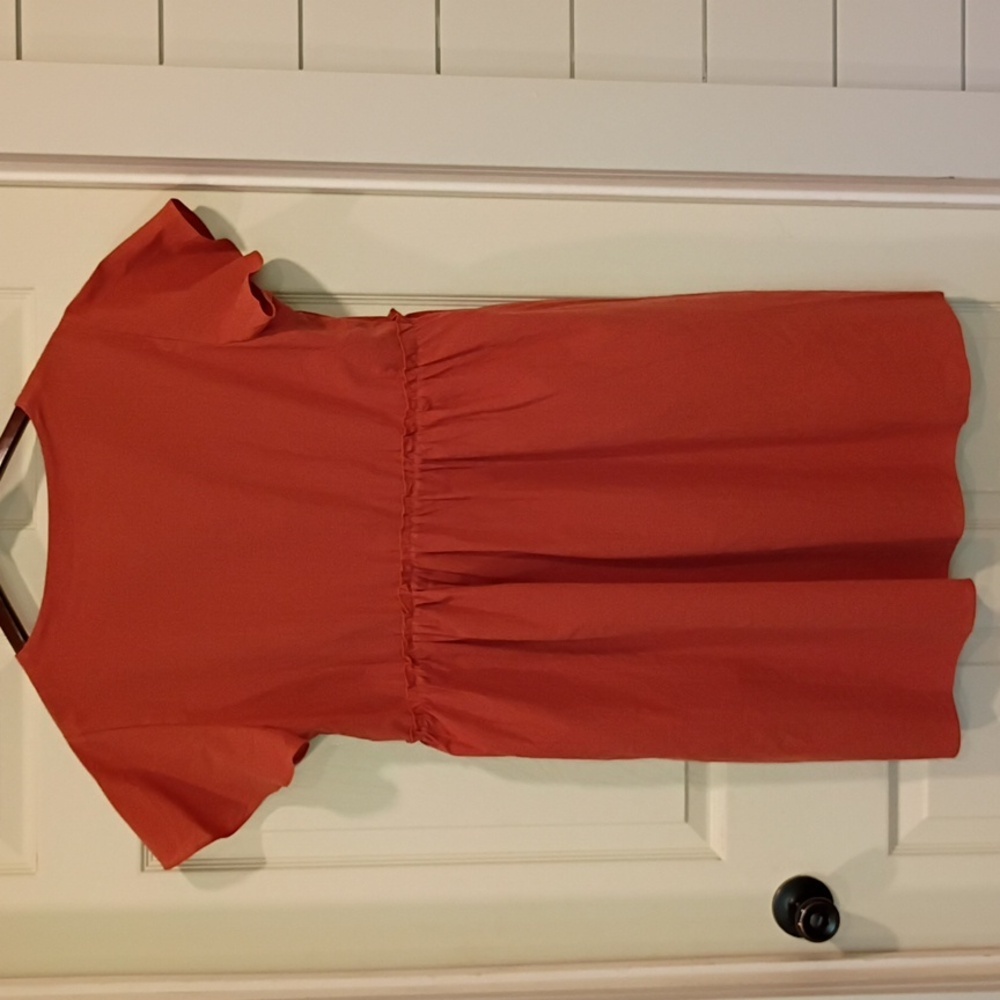 Rust Button-Front Linen  Size L - Picture 3 of 6